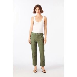 AMO Easy Army Trouser Pant Sz 25 Green Raw Hem Utility Pocket *Flaw MSRP $290